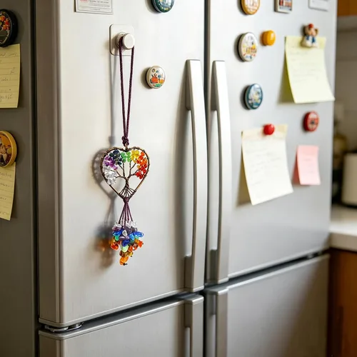 Miniatura 7 de Hecho a mano con piedras de chakras del árbol de la vida, accesorios colgantes para espejo de automóvil, para mujeres y hombres, 7 chakras