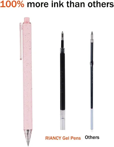 Miniatura 4 de Bolígrafos de tinta negra rosada, retráctiles, de secado rápido, lindo bolígrafo para diario Bolígrafos de escritura suave de 0.024 in