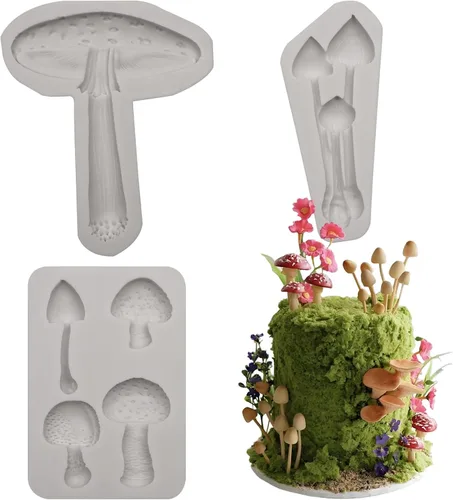 Miniatura 10 de Molde de hongos para chocolate, hongos ginkgo biloba, moldes de silicona para hongos Porcini Veiner Fondant, molde para hornear para decoración