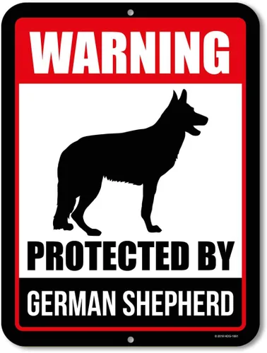 Miniatura 6 de Honey Dew Gifts, Señal de aluminio de metal con advertencia protegida por boxer, Beware of Dog, 9 x 12 pulgadas, HDG-1062
