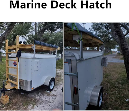 Miniatura 7 de Amarine Made Marine Deck Hatch Boat Deck Hatch Access Hatch & Lid 12-3/8" X 17-1/4" - White - 315mmx440mm Blanco