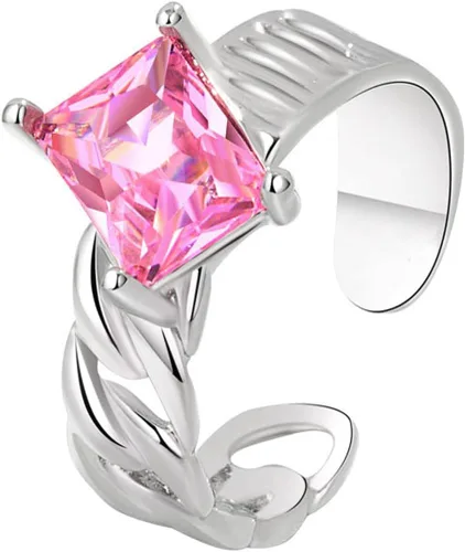 Miniatura 28 de Anillo de plata 925, anillos de plata ajustables para mujer, anillos de pulgar abiertos, anillos de circonio, anillos ajustables, anillos abiertos