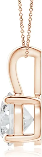 Miniatura 4 de The Diamond Deal Collar con colgante de diamante solitario redondo cultivado en laboratorio Cttw Clarity (.25-1.00 quilates) para mujeres y niñas