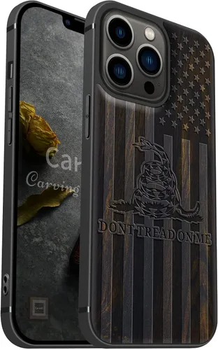 Miniatura 13 de Carveit Funda magnética de madera para iPhone 13 [madera natural y TPU suave] Funda protectora de madera única a prueba de golpes compatible