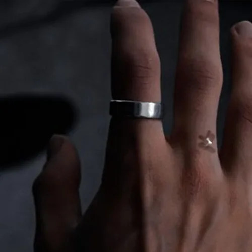 Miniatura 6 de 4 anillos de acero inoxidable para hombres, dorado, plateado, azul, negro, para hombres y mujeres, diseño fresco y simple, perfecto para compromiso