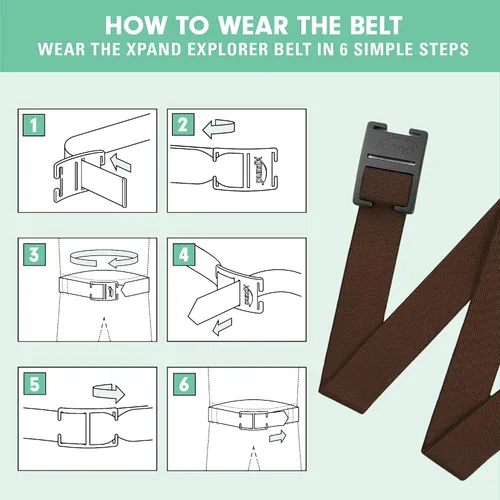 Miniatura 5 de Explorer Belt By Xpand - No-Show Invisible Elastic Belt w Slim Aluminum Buckle