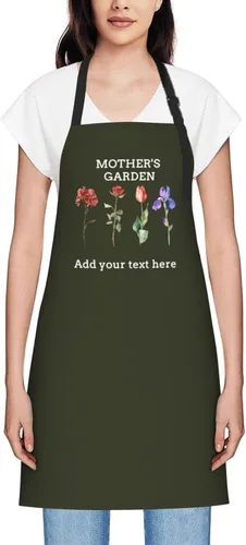 Miniatura 8 de Delantales personalizados para mujer, diseño de delantal de chef ajustable con nombre, textos, fotos, flores, regalos para el día de la madre