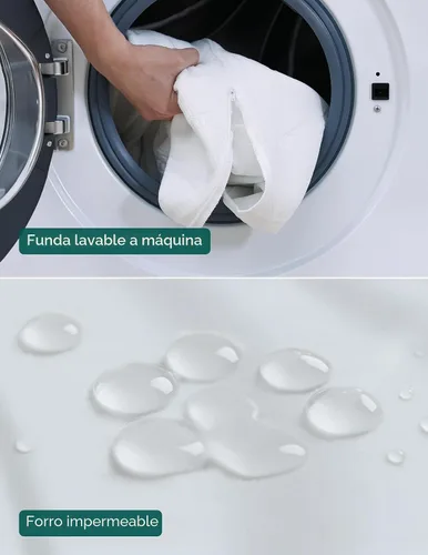 Miniatura 4 de BABELIO Colchón transpirable para cuna, de doble cara, espuma viscoelástica, impermeable, funda extraíble y lavable a máquina, para niños pequeños