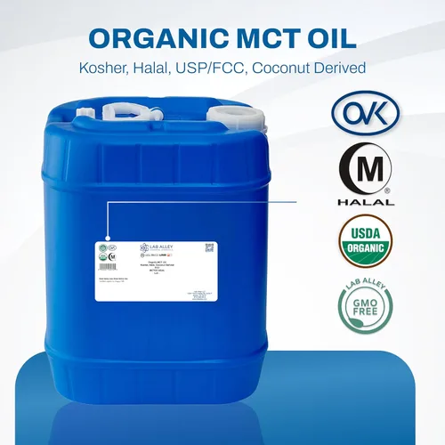 Miniatura 2 de Lab Alley Aceite MCT, coco orgánico USDA, certificado Kosher, Halal, sin OMG, 5 galones