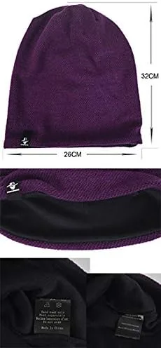 Miniatura 4 de VECRY Gorro holgado para hombre, gorro de punto de calavera, largo, holgado, hip-hop, invierno, verano, B305