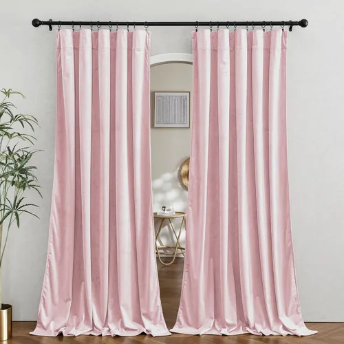 Miniatura 107 de RYB HOME Cortinas de terciopelo verde oliva de 72 pulgadas de largo, cortinas opacas con aislamiento térmico, tratamiento de ventana, decoración