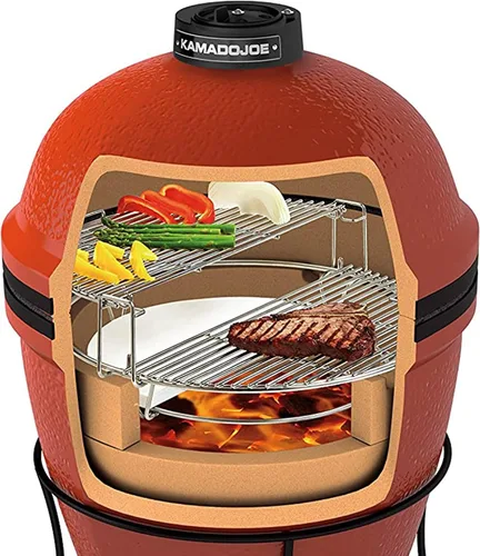 Miniatura 5 de Half-Moon - Placas deflectoras de calor de cerámica para Kamado Joe Classic I, II, III, accesorios de barbacoa de huevo verde grande, paquete de 2