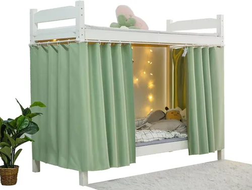 Miniatura 13 de Cortinas Opacas de Servicio Pesado para Litera Inferior, Toldo de Privacidad Tamaño Twin para Casa/Dormitorio Universitario, 1 Panel, Beige