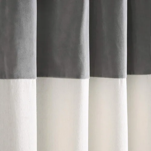 Miniatura 3 de Lush Decor Milo Linen - Par de paneles de cortinas para ventana, 84 x 52 pulgadas, gris y blanco roto