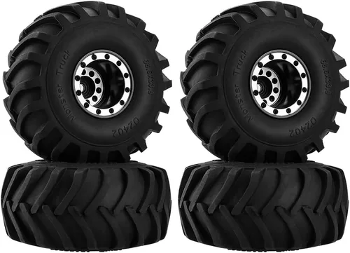 GLOBACT Neumáticos de aluminio Monster Truck RC de 2.677 x 1.299 in para 1/24 AXIAL SCX24 FMS FCX24 RC Crawler Accesorios de actualización de coche
