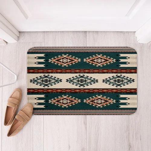 Miniatura 14 de Feelyou Aztec Bathroom Rugs Aztec Southwestern Printed Bath Mats for Bathroom Bohemian Bath Rugs for Shower Tub Cowboy Cowgirl Bathroom Accossories
