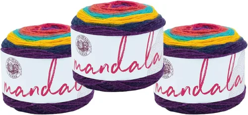 Miniatura 28 de Lion Brand Yarn Mandala - Hilo multicolor para ganchillo,tejido y manualidades, color Liger, 1770 pies, paquete de 1 unidad
