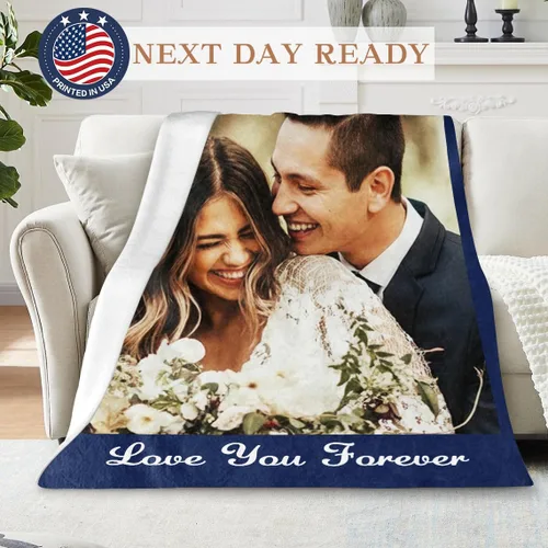 Miniatura 2 de Corissy Manta personalizada con texto de imagen, manta personalizada con foto personalizada, tapiz de franela personalizado, aniversario, Navidad