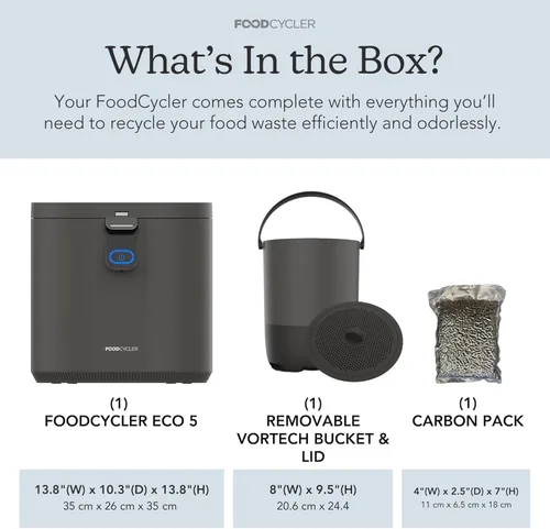 Miniatura 3 de Food Cycler Eco 5 galardonado reciclador de alimentos de cocina Alternativa de contenedor de compostador para interiores Eliminador eléctrico
