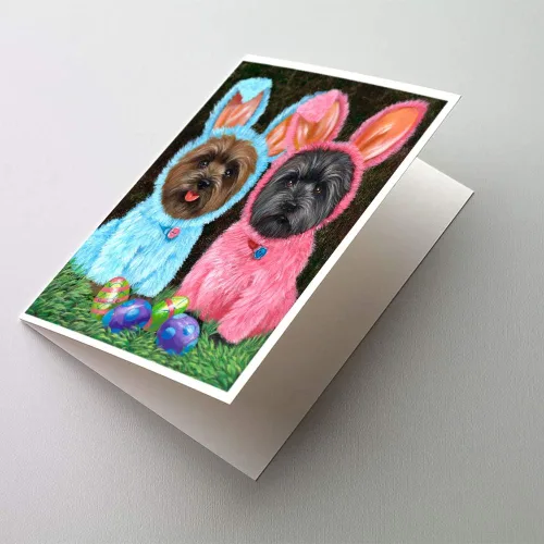 Miniatura 126 de Caroline's Treasures PPP3013GCA7P - Tarjetas de felicitación y sobres para mascotas de Basset Hound Teacher, paquete de 8 tarjetas en blanco