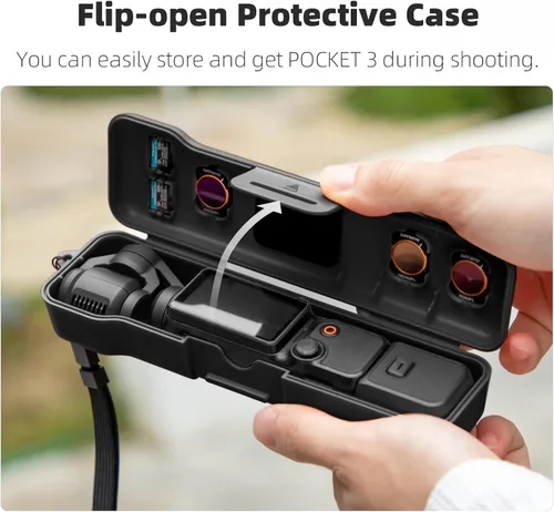 Miniatura 3 de Funda protectora con cordón compatible con Osmo Pocket 3 Funda de protección completa de plástico, funda de transporte de viaje para bolsillo 3 Azul