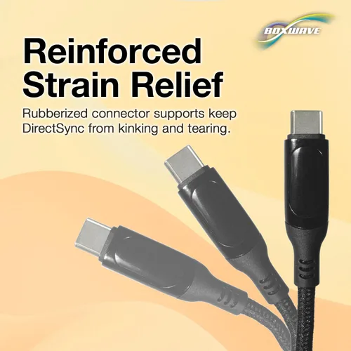 Miniatura 8 de BoxWave Cable Compatible with Lava Z4 - PowerDisplay PD Cable (6ft) - USB-C to USB-C (100W), LED Wattage Info Extra Long Braided Nylon - Jet Black