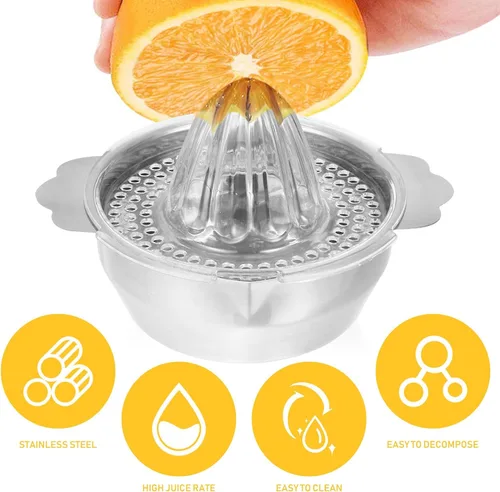 Miniatura 5 de GALPADA Stainless Steel Manual Lemon Squeezer Citrus Juicer Hand Press Fruit Juice Extractor 304 Food-grade Portable Tool for Kitchen and Travel Use