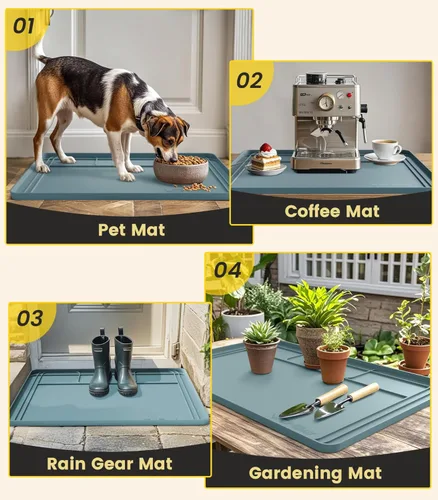 Miniatura 6 de Wohbay Alfombrillas impermeables para debajo del fregadero, 34 x 22 pulgadas o de corte más pequeño para adaptarse a la bandeja de goteo debajo