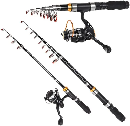 Miniatura 4 de Gigicloud 1 unids caña de pescar telescópica 3.3 ft-7.5 ft caña de pescar caña de vidrio Super corta mini Bass Bait casting caña de pescar