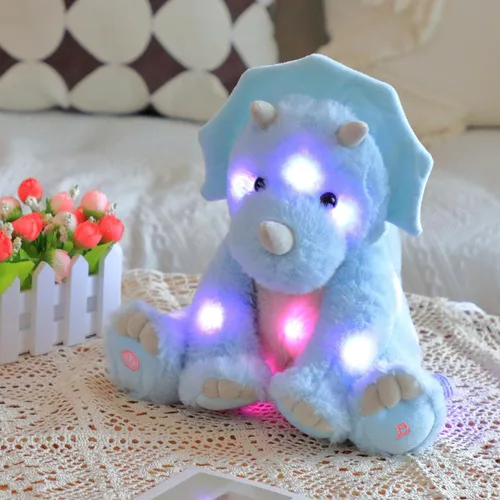 Miniatura 17 de Peluche LED de dinosaurio azul iluminado, para cumpleaños, Navidad, juguetes de peluche T-Rex, regalos para niños pequeños, 12.5 pulgadas