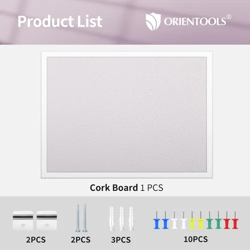 Miniatura 9 de ORIENTOOLS Tablero de visión de 30 x 40 pulgadas, tablero de anuncios de corcho blanco, tablero de corcho decorativo con marco blanco, tablero