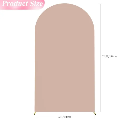 Miniatura 2 de Wokceer Cubierta de Arco de Boda de 7.2 Pies de Spandex Ajustada Cubiertas de Soporte de Arco de Boda Parte Superior Redonda Cubierta de Fondo