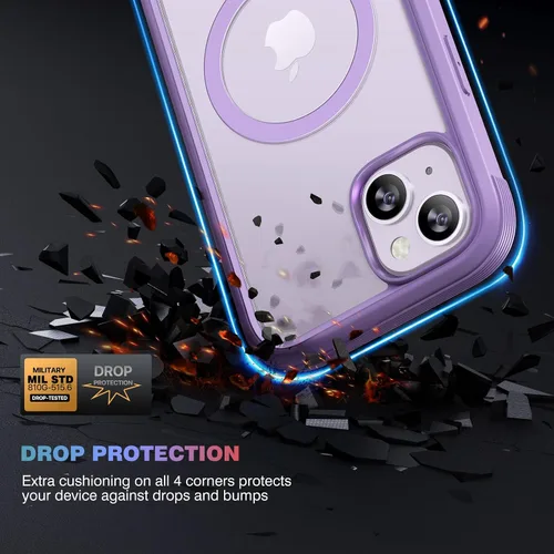 Miniatura 201 de Diaclara Funda diseñada para iPhone 16, mejorada [protección completa de la cámara], carcasa resistente de cuerpo completo con protector de pantalla