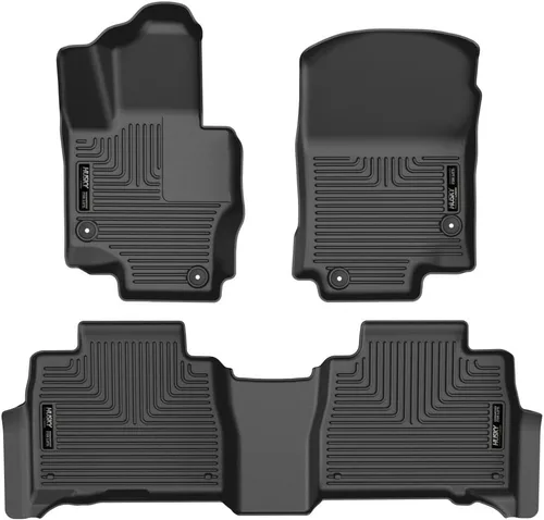Miniatura 12 de Husky Liners Weatherbeater Alfombrillas de piso Compatible con Mercedes-Benz C200 Sedan y C350 2012-2014; Mercedes-Benz C300 2008-2014 Delantera