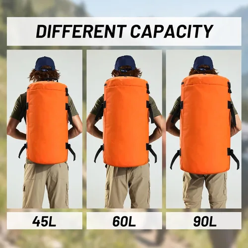 Miniatura 28 de MIER Mochila deportiva grande con compartimento para zapatos, resistente y resistente al agua, azul marino, 45L