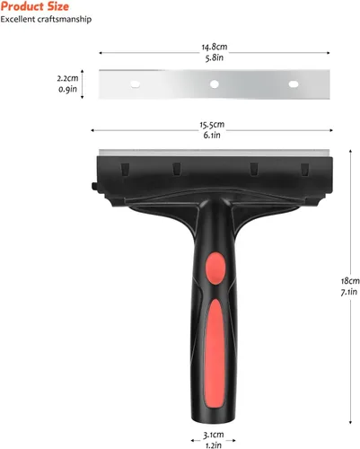 Miniatura 9 de EHDIS Cuchillas de repuesto de 6 pulgadas para raspador de pintura, cuchillas de acero inoxidable para raspadores de ventana, doble filo, paquete