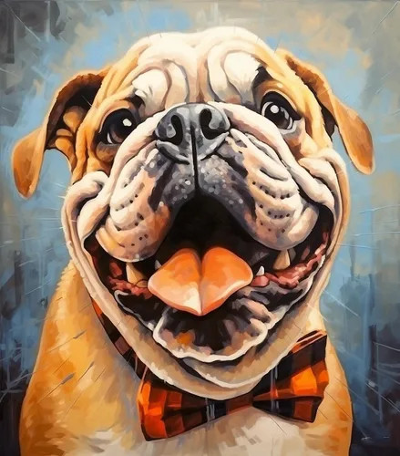 Miniatura 4 de ZMHZMY Pintura por números para adultos, Bulldog inglés, kits de pintura por números, pintura al óleo, lienzo de dibujo para decoración del hogar