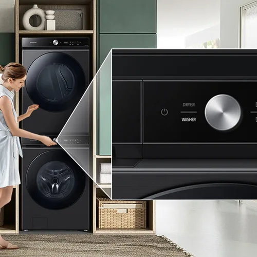 Miniatura 2 de Kit de apilamiento y control múltiple a medida para lavadora y secadora Samsung, incluye cubierta de espacio para llenar el espacio entre