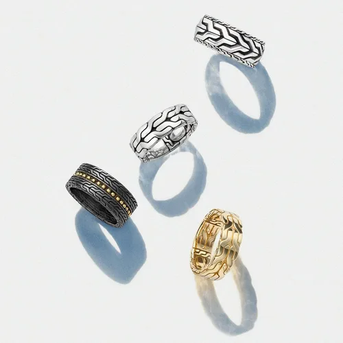 Miniatura 5 de John Hardy Anillo de cadena clásico Asli de 0.394in para hombre, Metal