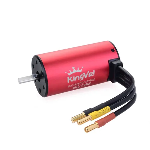 KingVal Reemplazo 3670 1700KV Eje de motor sin escobillas impermeable 0.197 in compatible con 1/8 1/10 RC Car