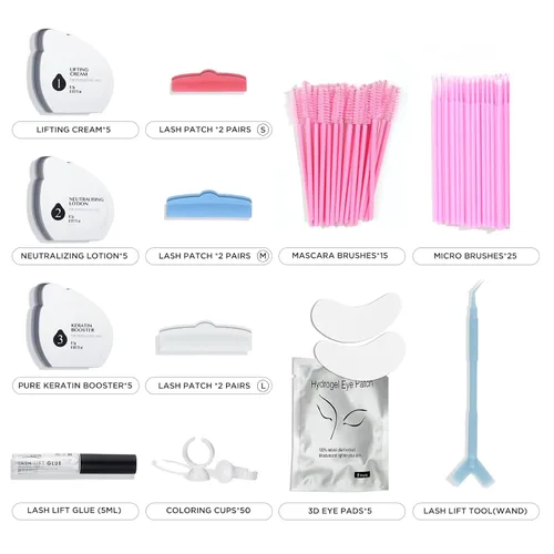 Miniatura 2 de LASHVIEW Kit de elevación de pestañas, kit profesional de pestañas permanentes, conjunto líquido, semipermanente, rizado permanente, extensión
