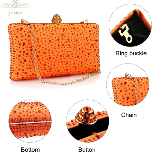 Miniatura 5 de jessie Bolso de mano con cuentas para mujer, bolso de noche con diamantes de imitación para boda, cóctel, fiesta de graduación