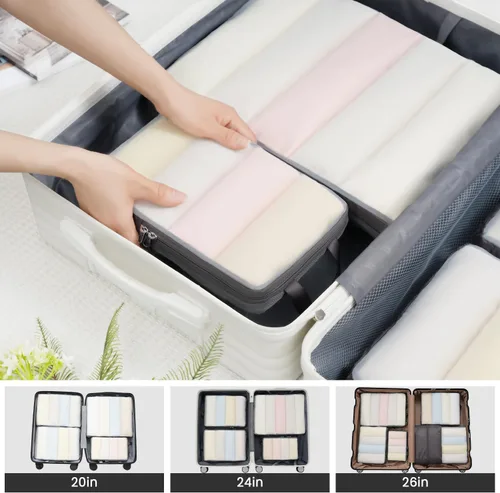 Miniatura 95 de BAGAIL 4 Set/6 Set Ultraligero Compresión Embalaje Cubos Organizador de Embalaje para Accesorios de Viaje Equipaje Maleta Mochila