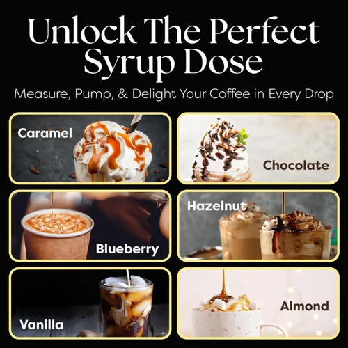 Miniatura 7 de Fresh Finest - Paquete de 4 dispensadores de bomba de jarabe de café, la bomba de jarabe es compatible con Torani, Davinci, Jordans Skinny Syrups