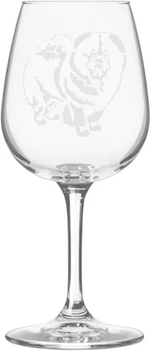 Miniatura 246 de Copa de vino de 12.75 onzas con diseño de perro grabado
