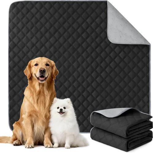 Miniatura 16 de Eterish Almohadillas reutilizables lavables para orina de perros, grandes/extra grandes 36' x 41', paquete de 2, almohadillas absorbentes para Gris