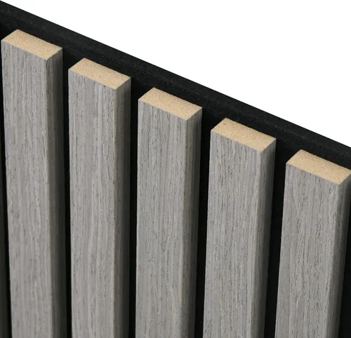 Miniatura 9 de HOMCOM Paquete de 4 paneles acústicos 3D, paneles de madera insonorizados de 24 x 24 pulgadas para pared, paneles de pared de listones de madera
