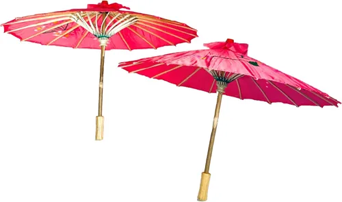 Miniatura 10 de TJ Global Paquete de 2 paraguas chinos japoneses para niños, 22 pulgadas, para bodas, fotografías, disfraces, cosplay, decoración y otros eventos, 2