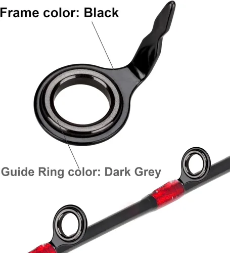 Miniatura 2 de THKFISH Guías de caña de pescar Kit de reparación de caña de pescar Baitcasting/Spinning Rod Guías Cerámica Acero Inoxidable Guía de Carbono