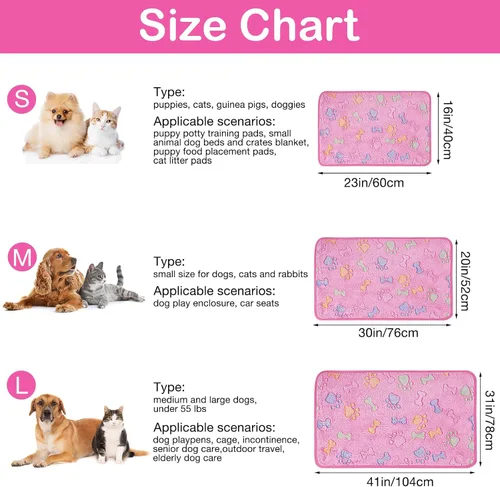 Miniatura 2 de Dono 1 paquete de 6 mantas para perros, manta suave y esponjosa para mascotas, manta cálida para dormir, diseño de huellas de cachorro, manta